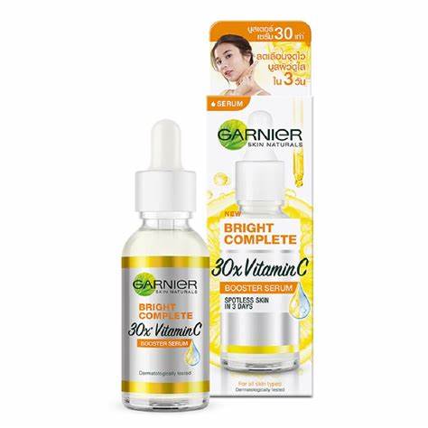 Garnier Bright Complete Vitamin C Booster Serum โ Fades Dark Spots & Brightens Skin (30ml)